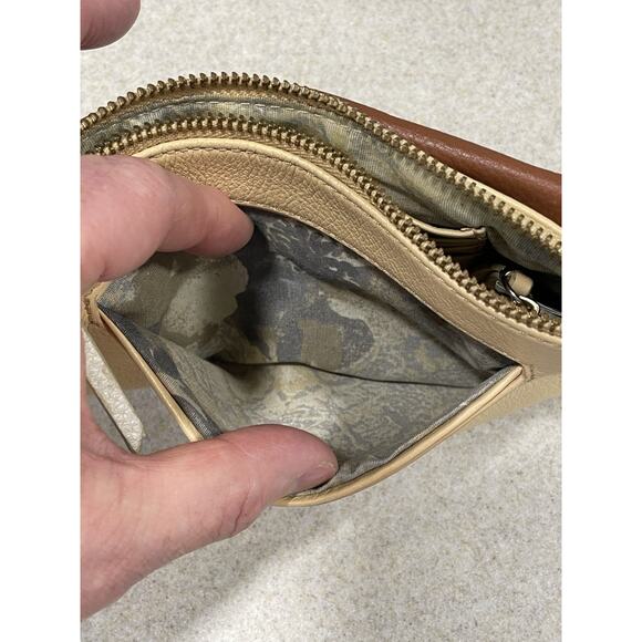 Elliott Lucca Envelope Clutch Wallet Turn Lock Purse Pebbled Color Block Leather - Picture 8 of 12